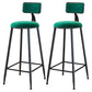 Modern Armless Backrest Counter Stool Iron Dining Room Bar Stool with Cushion Green 2 Piece Set Bar Stool(30"H) Clearhalo 'Bar Furniture' 'Bar Stools' 'bar_stools' 'furn' 'furn_bar_stools' 'Furniture' 'Kitchen & Dining Furniture' 5464545