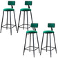Modern Armless Backrest Counter Stool Iron Dining Room Bar Stool with Cushion Green 4 Piece Set Bar Stool(30"H) Clearhalo 'Bar Furniture' 'Bar Stools' 'bar_stools' 'furn' 'furn_bar_stools' 'Furniture' 'Kitchen & Dining Furniture' 5464546
