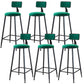 Modern Armless Backrest Counter Stool Iron Dining Room Bar Stool with Cushion Green 6 Piece Set Bar Stool(30"H) Clearhalo 'Bar Furniture' 'Bar Stools' 'bar_stools' 'furn' 'furn_bar_stools' 'Furniture' 'Kitchen & Dining Furniture' 5464547