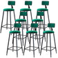 Modern Armless Backrest Counter Stool Iron Dining Room Bar Stool with Cushion Green 8 Piece Set Bar Stool(30"H) Clearhalo 'Bar Furniture' 'Bar Stools' 'bar_stools' 'furn' 'furn_bar_stools' 'Furniture' 'Kitchen & Dining Furniture' 5464548