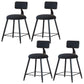 Modern Armless Backrest Counter Stool Iron Dining Room Bar Stool with Cushion Black 4 Piece Set Short Stool(18"H) Clearhalo 'Bar Furniture' 'Bar Stools' 'bar_stools' 'furn' 'furn_bar_stools' 'Furniture' 'Kitchen & Dining Furniture' 5464550