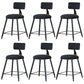 Modern Armless Backrest Counter Stool Iron Dining Room Bar Stool with Cushion Black 6 Piece Set Short Stool(18"H) Clearhalo 'Bar Furniture' 'Bar Stools' 'bar_stools' 'furn' 'furn_bar_stools' 'Furniture' 'Kitchen & Dining Furniture' 5464551