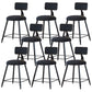 Modern Armless Backrest Counter Stool Iron Dining Room Bar Stool with Cushion Black 8 Piece Set Short Stool(18"H) Clearhalo 'Bar Furniture' 'Bar Stools' 'bar_stools' 'furn' 'furn_bar_stools' 'Furniture' 'Kitchen & Dining Furniture' 5464552