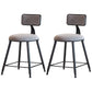 Modern Armless Backrest Counter Stool Iron Dining Room Bar Stool with Cushion Gray 2 Piece Set Short Stool(18"H) Clearhalo 'Bar Furniture' 'Bar Stools' 'bar_stools' 'furn' 'furn_bar_stools' 'Furniture' 'Kitchen & Dining Furniture' 5464553