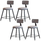 Modern Armless Backrest Counter Stool Iron Dining Room Bar Stool with Cushion Gray 4 Piece Set Short Stool(18"H) Clearhalo 'Bar Furniture' 'Bar Stools' 'bar_stools' 'furn' 'furn_bar_stools' 'Furniture' 'Kitchen & Dining Furniture' 5464554