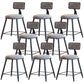 Modern Armless Backrest Counter Stool Iron Dining Room Bar Stool with Cushion Gray 8 Piece Set Short Stool(18"H) Clearhalo 'Bar Furniture' 'Bar Stools' 'bar_stools' 'furn' 'furn_bar_stools' 'Furniture' 'Kitchen & Dining Furniture' 5464556