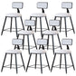 Modern Armless Backrest Counter Stool Iron Dining Room Bar Stool with Cushion White 8 Piece Set Short Stool(18"H) Clearhalo 'Bar Furniture' 'Bar Stools' 'bar_stools' 'furn' 'furn_bar_stools' 'Furniture' 'Kitchen & Dining Furniture' 5464560