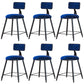 Modern Armless Backrest Counter Stool Iron Dining Room Bar Stool with Cushion Blue 6 Piece Set Short Stool(18"H) Clearhalo 'Bar Furniture' 'Bar Stools' 'bar_stools' 'furn' 'furn_bar_stools' 'Furniture' 'Kitchen & Dining Furniture' 5464567