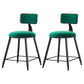 Modern Armless Backrest Counter Stool Iron Dining Room Bar Stool with Cushion Green 2 Piece Set Short Stool(18"H) Clearhalo 'Bar Furniture' 'Bar Stools' 'bar_stools' 'furn' 'furn_bar_stools' 'Furniture' 'Kitchen & Dining Furniture' 5464569