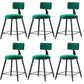 Modern Armless Backrest Counter Stool Iron Dining Room Bar Stool with Cushion Green 6 Piece Set Short Stool(18"H) Clearhalo 'Bar Furniture' 'Bar Stools' 'bar_stools' 'furn' 'furn_bar_stools' 'Furniture' 'Kitchen & Dining Furniture' 5464571