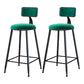 Modern Armless Backrest Counter Stool Iron Dining Room Bar Stool with Cushion Green 2 Piece Set Counter Stool(26"H) Clearhalo 'Bar Furniture' 'Bar Stools' 'bar_stools' 'furn' 'furn_bar_stools' 'Furniture' 'Kitchen & Dining Furniture' 5464573