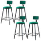 Modern Armless Backrest Counter Stool Iron Dining Room Bar Stool with Cushion Green 4 Piece Set Counter Stool(26"H) Clearhalo 'Bar Furniture' 'Bar Stools' 'bar_stools' 'furn' 'furn_bar_stools' 'Furniture' 'Kitchen & Dining Furniture' 5464574