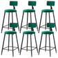 Modern Armless Backrest Counter Stool Iron Dining Room Bar Stool with Cushion Green 6 Piece Set Counter Stool(26"H) Clearhalo 'Bar Furniture' 'Bar Stools' 'bar_stools' 'furn' 'furn_bar_stools' 'Furniture' 'Kitchen & Dining Furniture' 5464575