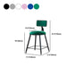 Modern Armless Backrest Counter Stool Iron Dining Room Bar Stool with Cushion Clearhalo 'Bar Furniture' 'Bar Stools' 'bar_stools' 'furn' 'furn_bar_stools' 'Furniture' 'Kitchen & Dining Furniture' 5464577