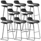 Modern Style Bar-stool Plastic Bar Stool with Metal Legs for Home Black 8 Piece Set Clearhalo 'Bar Furniture' 'Bar Stools' 'bar_stools' 'furn' 'furn_bar_stools' 'Furniture' 'Kitchen & Dining Furniture' 5464617