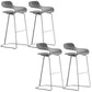 Modern Style Bar-stool Plastic Bar Stool with Metal Legs for Home Grey 4 Piece Set Clearhalo 'Bar Furniture' 'Bar Stools' 'bar_stools' 'furn' 'furn_bar_stools' 'Furniture' 'Kitchen & Dining Furniture' 5464618