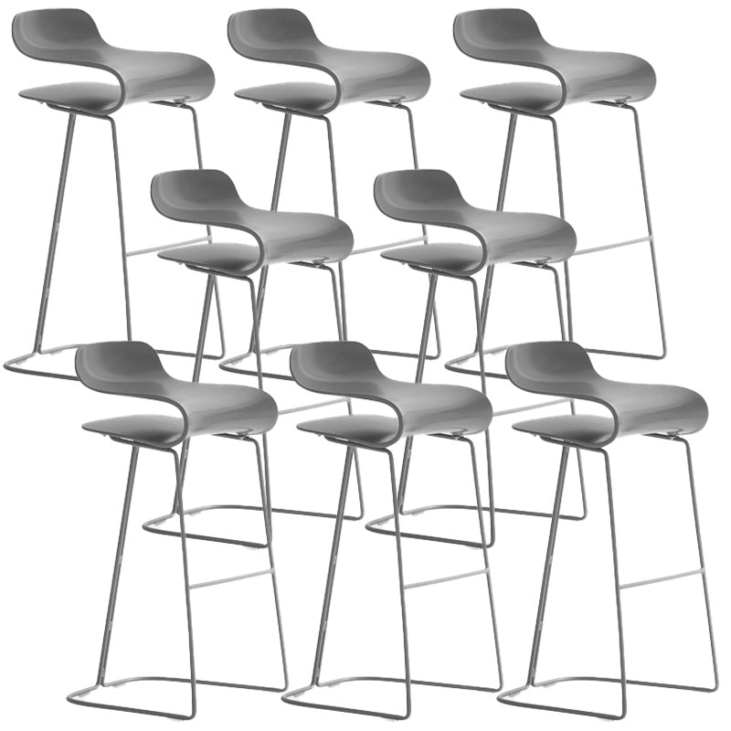 Modern Style Bar-stool Plastic Bar Stool with Metal Legs for Home Grey 8 Piece Set Clearhalo 'Bar Furniture' 'Bar Stools' 'bar_stools' 'furn' 'furn_bar_stools' 'Furniture' 'Kitchen & Dining Furniture' 5464620