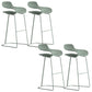 Modern Style Bar-stool Plastic Bar Stool with Metal Legs for Home Green 4 Piece Set Clearhalo 'Bar Furniture' 'Bar Stools' 'bar_stools' 'furn' 'furn_bar_stools' 'Furniture' 'Kitchen & Dining Furniture' 5464626