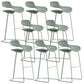 Modern Style Bar-stool Plastic Bar Stool with Metal Legs for Home Green 8 Piece Set Clearhalo 'Bar Furniture' 'Bar Stools' 'bar_stools' 'furn' 'furn_bar_stools' 'Furniture' 'Kitchen & Dining Furniture' 5464629