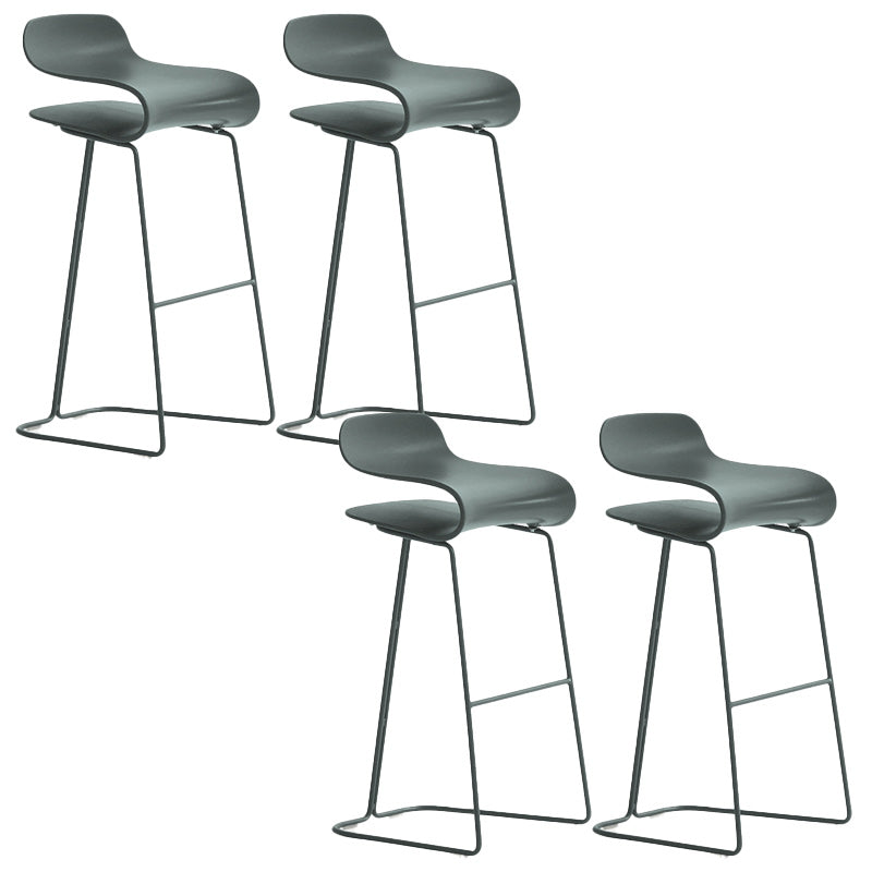Modern Style Bar-stool Plastic Bar Stool with Metal Legs for Home Dark Green 4 Piece Set Clearhalo 'Bar Furniture' 'Bar Stools' 'bar_stools' 'furn' 'furn_bar_stools' 'Furniture' 'Kitchen & Dining Furniture' 5464630