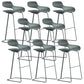 Modern Style Bar-stool Plastic Bar Stool with Metal Legs for Home Dark Green 8 Piece Set Clearhalo 'Bar Furniture' 'Bar Stools' 'bar_stools' 'furn' 'furn_bar_stools' 'Furniture' 'Kitchen & Dining Furniture' 5464632