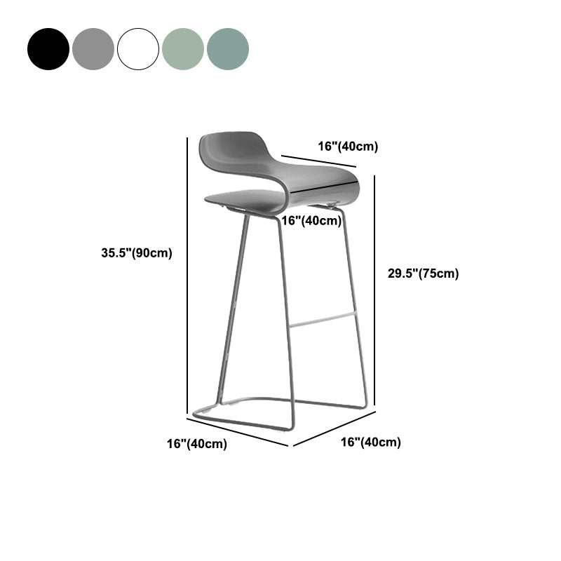 Modern Style Bar-stool Plastic Bar Stool with Metal Legs for Home Clearhalo 'Bar Furniture' 'Bar Stools' 'bar_stools' 'furn' 'furn_bar_stools' 'Furniture' 'Kitchen & Dining Furniture' 5464640