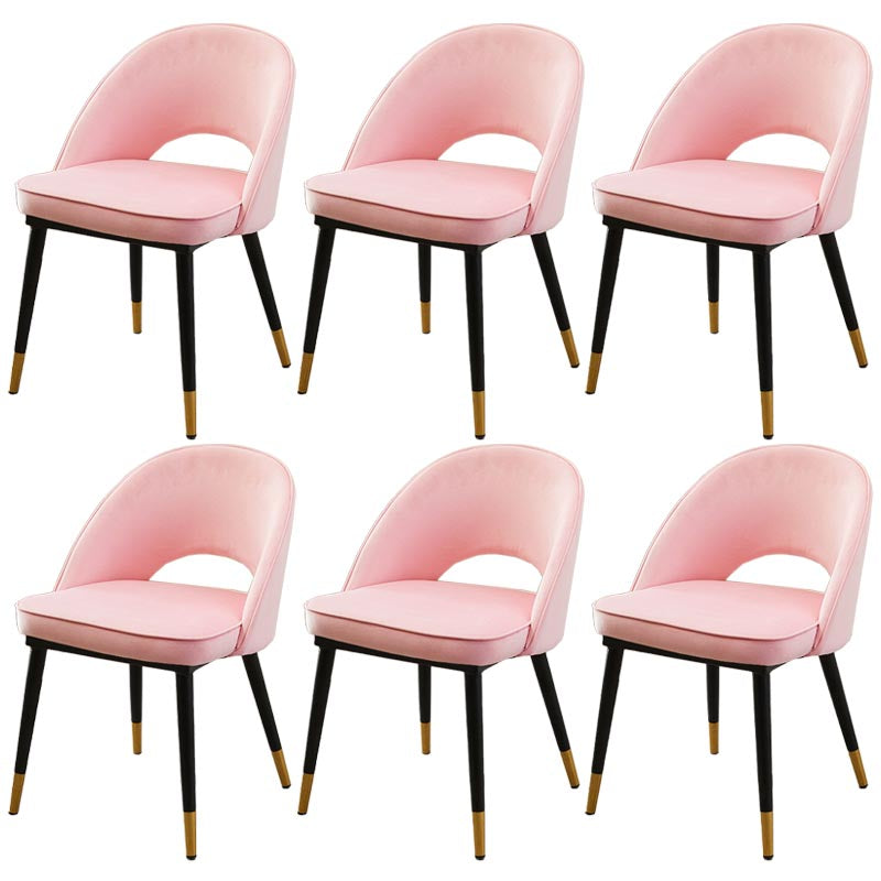 Gorgeous Fabric Dining Chair, Modern Minimalist Open Plan Family Dining Chair Pink 6 Piece Set Clearhalo 'Dining Chairs' 'Dining Tables & Seating' 'dining_chair' 'furn' 'furn_dining_chair' 'Furniture' 'Kitchen & Dining Furniture' 5464777