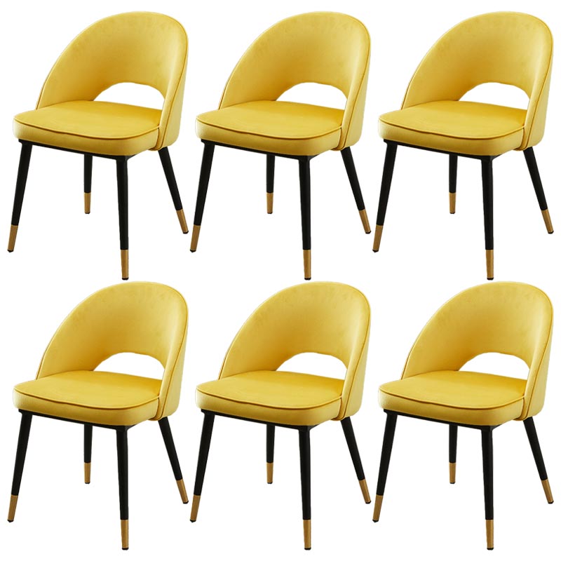 Gorgeous Fabric Dining Chair, Modern Minimalist Open Plan Family Dining Chair Yellow 6 Piece Set Clearhalo 'Dining Chairs' 'Dining Tables & Seating' 'dining_chair' 'furn' 'furn_dining_chair' 'Furniture' 'Kitchen & Dining Furniture' 5464785
