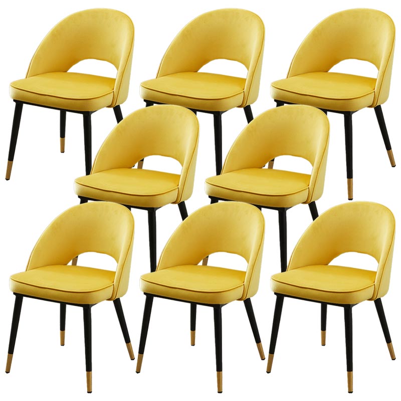 Gorgeous Fabric Dining Chair, Modern Minimalist Open Plan Family Dining Chair Yellow 8 Piece Set Clearhalo 'Dining Chairs' 'Dining Tables & Seating' 'dining_chair' 'furn' 'furn_dining_chair' 'Furniture' 'Kitchen & Dining Furniture' 5464786