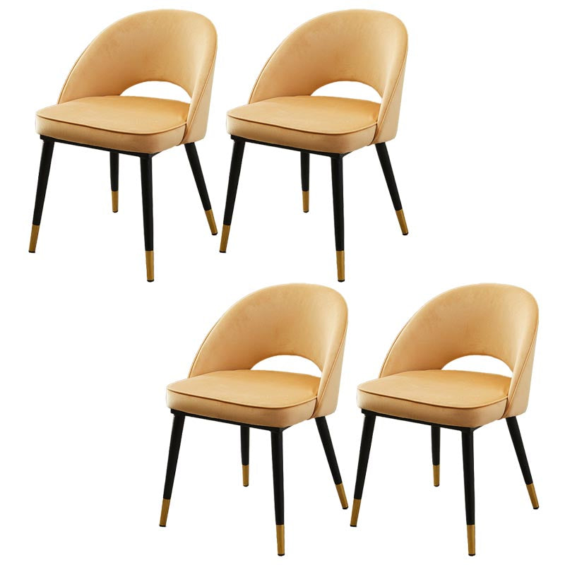Gorgeous Fabric Dining Chair, Modern Minimalist Open Plan Family Dining Chair Apricot 4 Piece Set Clearhalo 'Dining Chairs' 'Dining Tables & Seating' 'dining_chair' 'furn' 'furn_dining_chair' 'Furniture' 'Kitchen & Dining Furniture' 5464792