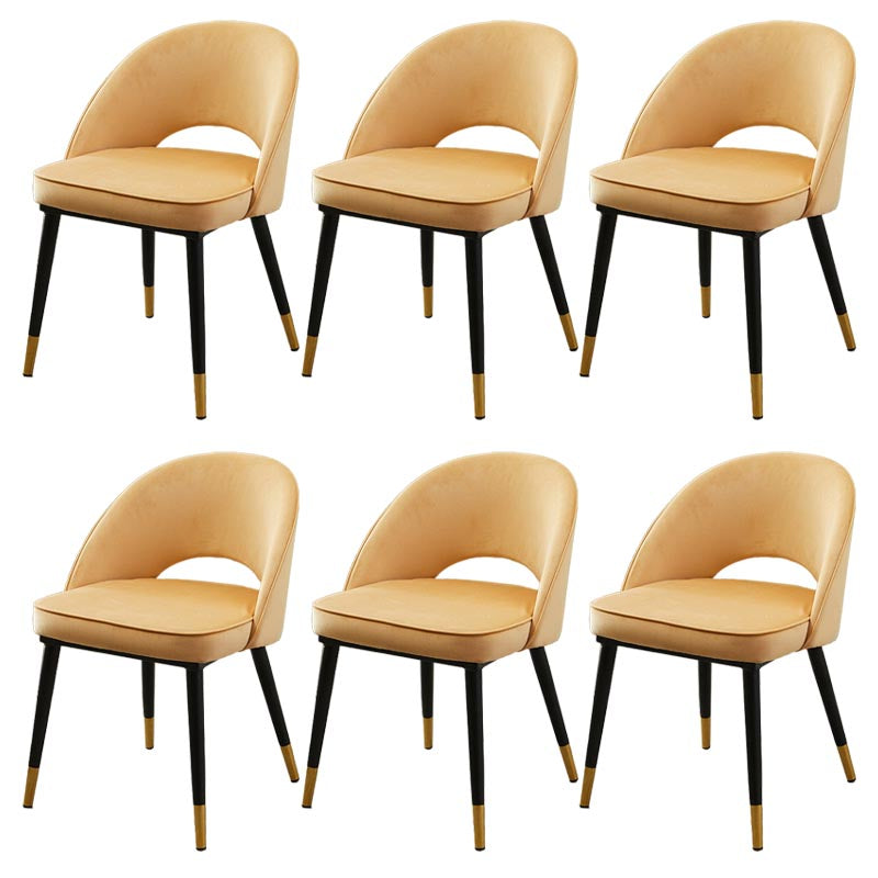 Gorgeous Fabric Dining Chair, Modern Minimalist Open Plan Family Dining Chair Apricot 6 Piece Set Clearhalo 'Dining Chairs' 'Dining Tables & Seating' 'dining_chair' 'furn' 'furn_dining_chair' 'Furniture' 'Kitchen & Dining Furniture' 5464793