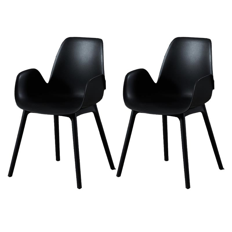 Modern Plastic Chair Parsons Chair with 4 Legs in Matte Finish for Home