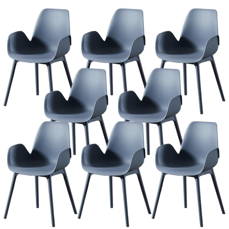 Modern Plastic Chair Parsons Chair with 4 Legs in Matte Finish for Home