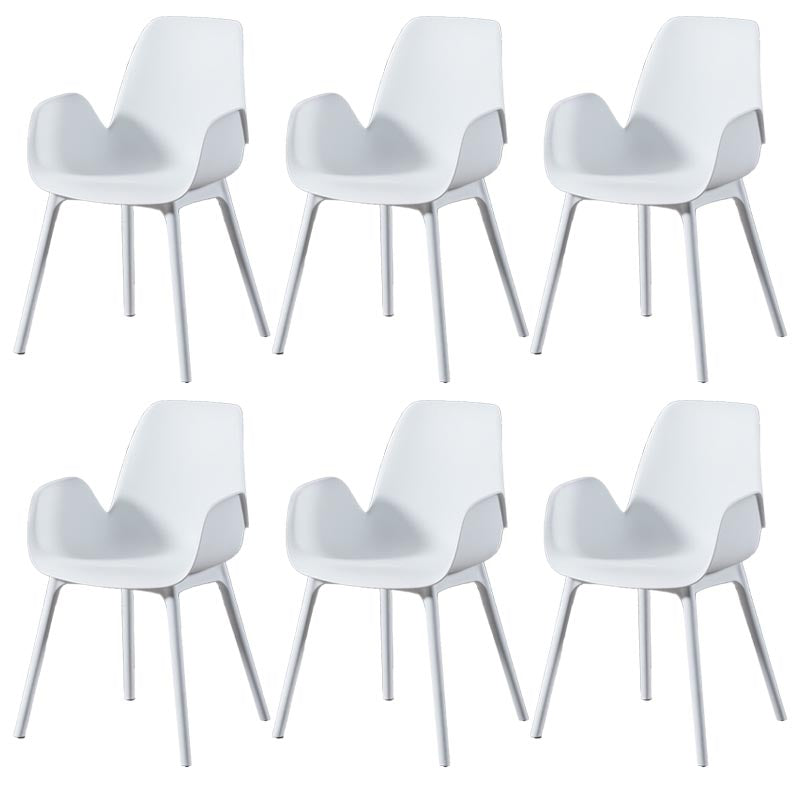 Modern Plastic Chair Parsons Chair with 4 Legs in Matte Finish for Home