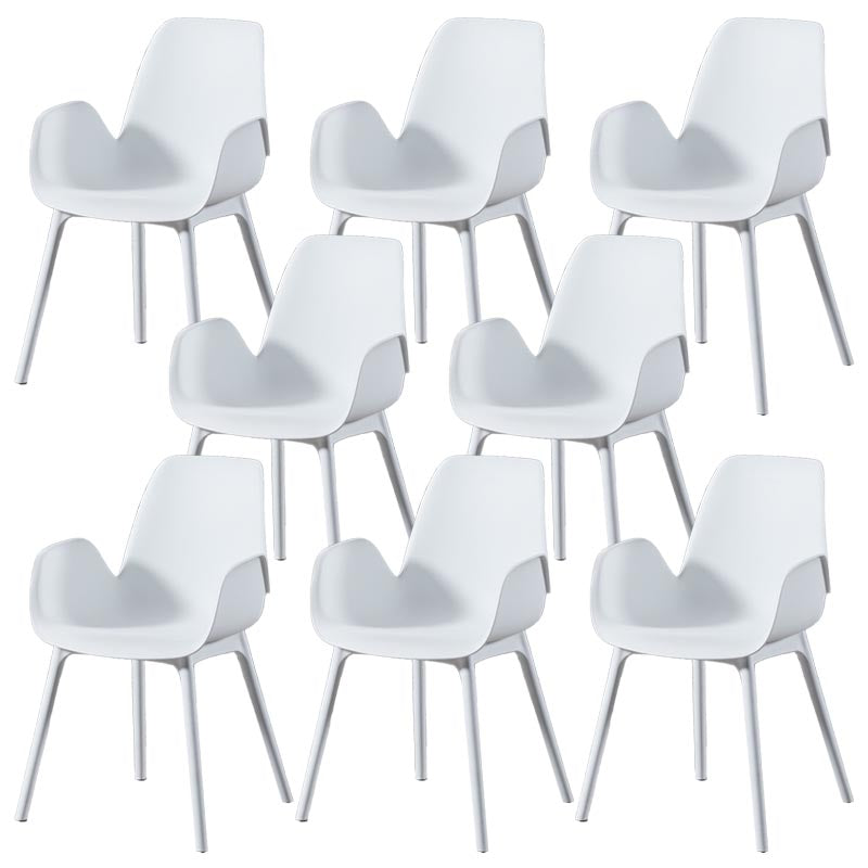 Modern Plastic Chair Parsons Chair with 4 Legs in Matte Finish for Home
