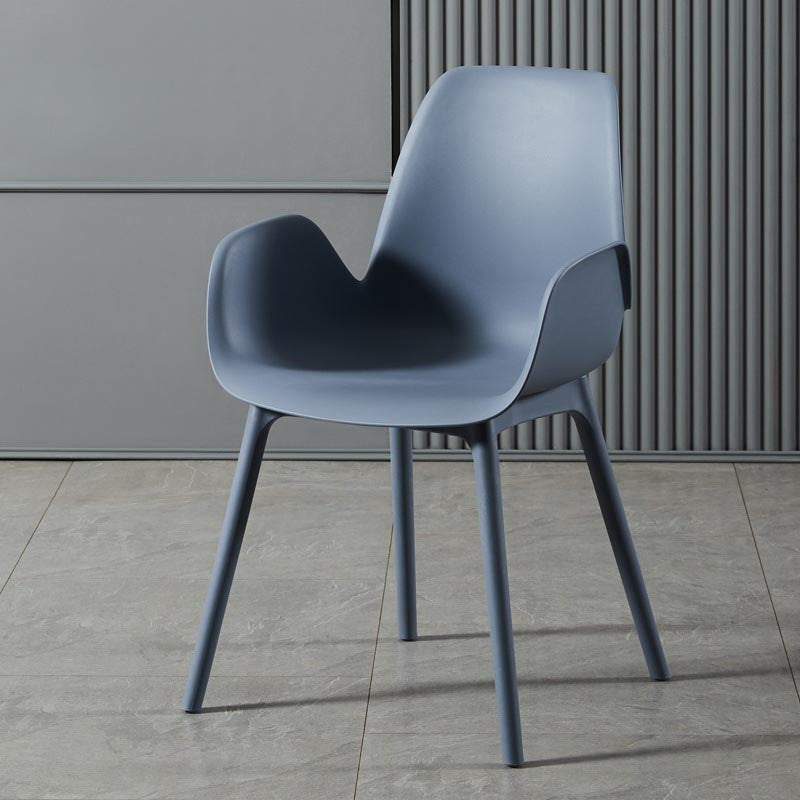 Modern Plastic Chair Parsons Chair with 4 Legs in Matte Finish for Home