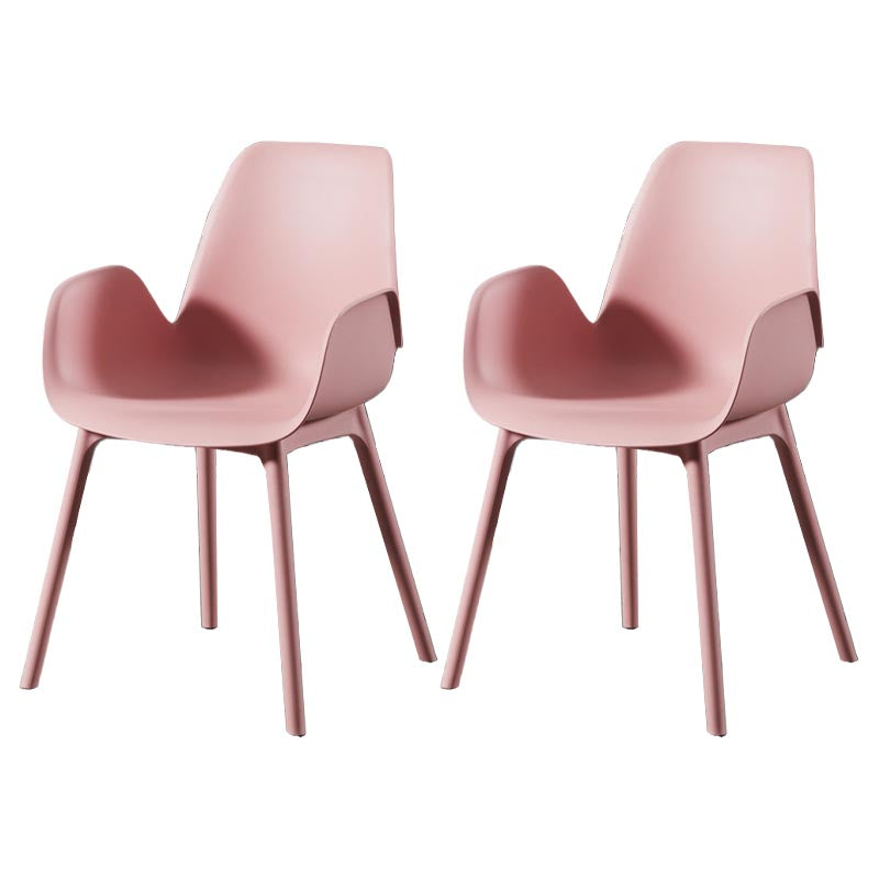 Modern Plastic Chair Parsons Chair with 4 Legs in Matte Finish for Home