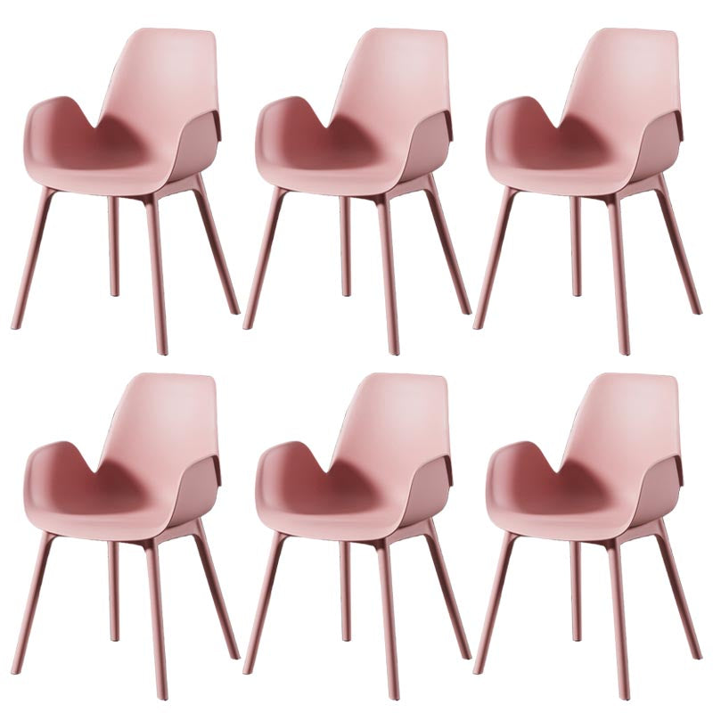 Modern Plastic Chair Parsons Chair with 4 Legs in Matte Finish for Home