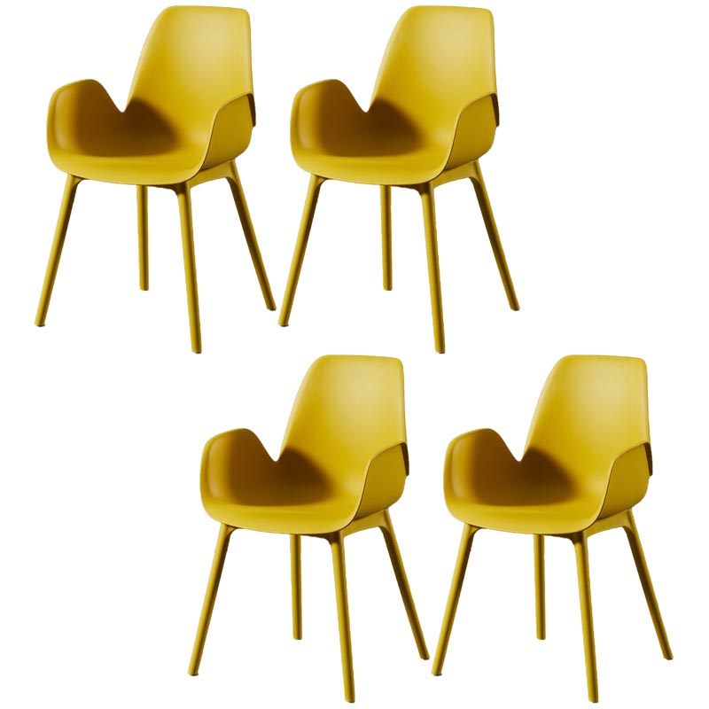 Modern Plastic Chair Parsons Chair with 4 Legs in Matte Finish for Home