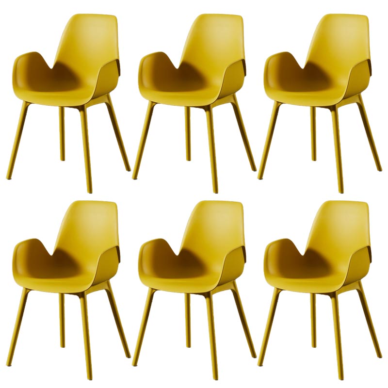 Modern Plastic Chair Parsons Chair with 4 Legs in Matte Finish for Home