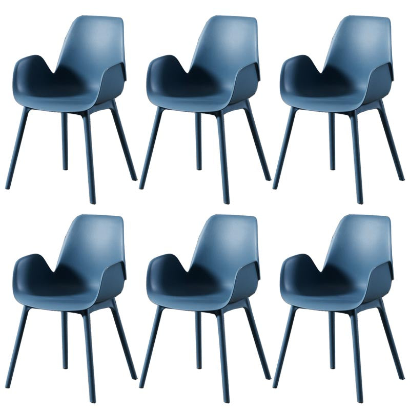 Modern Plastic Chair Parsons Chair with 4 Legs in Matte Finish for Home
