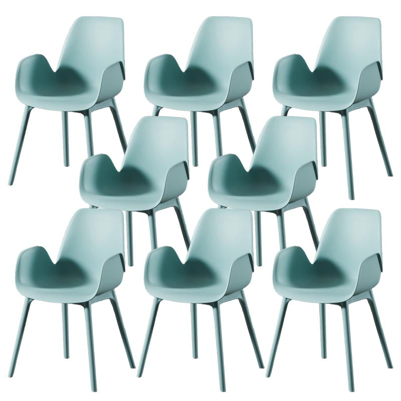 Modern Plastic Chair Parsons Chair with 4 Legs in Matte Finish for Home