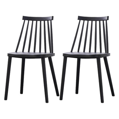 Contemporary Plastic Dining Chair Slat Back Side Chair in Matte Finish for Home Black 2 Piece Set Clearhalo 'Dining Chairs' 'Dining Tables & Seating' 'dining_chair' 'furn' 'furn_dining_chair' 'Furniture' 'Kitchen & Dining Furniture' 5464921