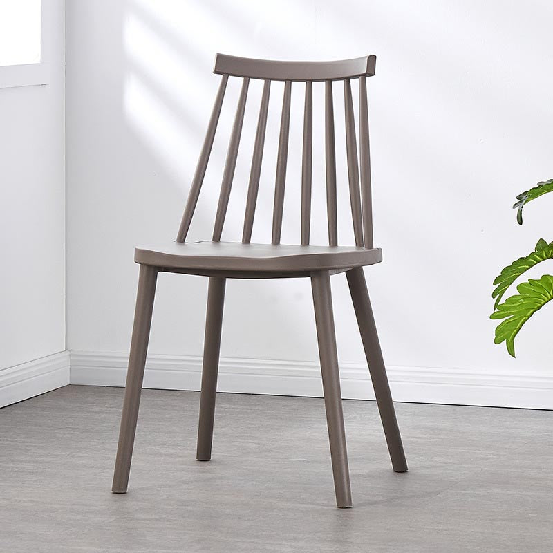Contemporary Plastic Dining Chair Slat Back Side Chair in Matte Finish for Home Clearhalo 'Dining Chairs' 'Dining Tables & Seating' 'dining_chair' 'furn' 'furn_dining_chair' 'Furniture' 'Kitchen & Dining Furniture' 5464943