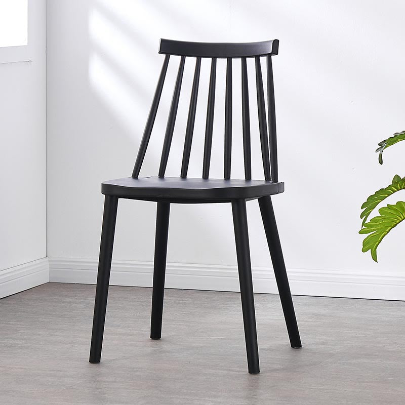 Contemporary Plastic Dining Chair Slat Back Side Chair in Matte Finish for Home Clearhalo 'Dining Chairs' 'Dining Tables & Seating' 'dining_chair' 'furn' 'furn_dining_chair' 'Furniture' 'Kitchen & Dining Furniture' 5464945