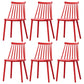 Contemporary Plastic Dining Chair Slat Back Side Chair in Matte Finish for Home Red 6 Piece Set Clearhalo 'Dining Chairs' 'Dining Tables & Seating' 'dining_chair' 'furn' 'furn_dining_chair' 'Furniture' 'Kitchen & Dining Furniture' 5464949