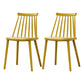 Contemporary Plastic Dining Chair Slat Back Side Chair in Matte Finish for Home Yellow 2 Piece Set Clearhalo 'Dining Chairs' 'Dining Tables & Seating' 'dining_chair' 'furn' 'furn_dining_chair' 'Furniture' 'Kitchen & Dining Furniture' 5464951