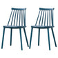 Contemporary Plastic Dining Chair Slat Back Side Chair in Matte Finish for Home Peacock Blue 2 Piece Set Clearhalo 'Dining Chairs' 'Dining Tables & Seating' 'dining_chair' 'furn' 'furn_dining_chair' 'Furniture' 'Kitchen & Dining Furniture' 5464955