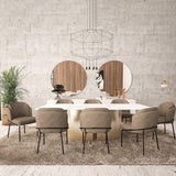 Chaise de restauration en lin contemporain chaise Parsons intérieure en finition mate pour la maison