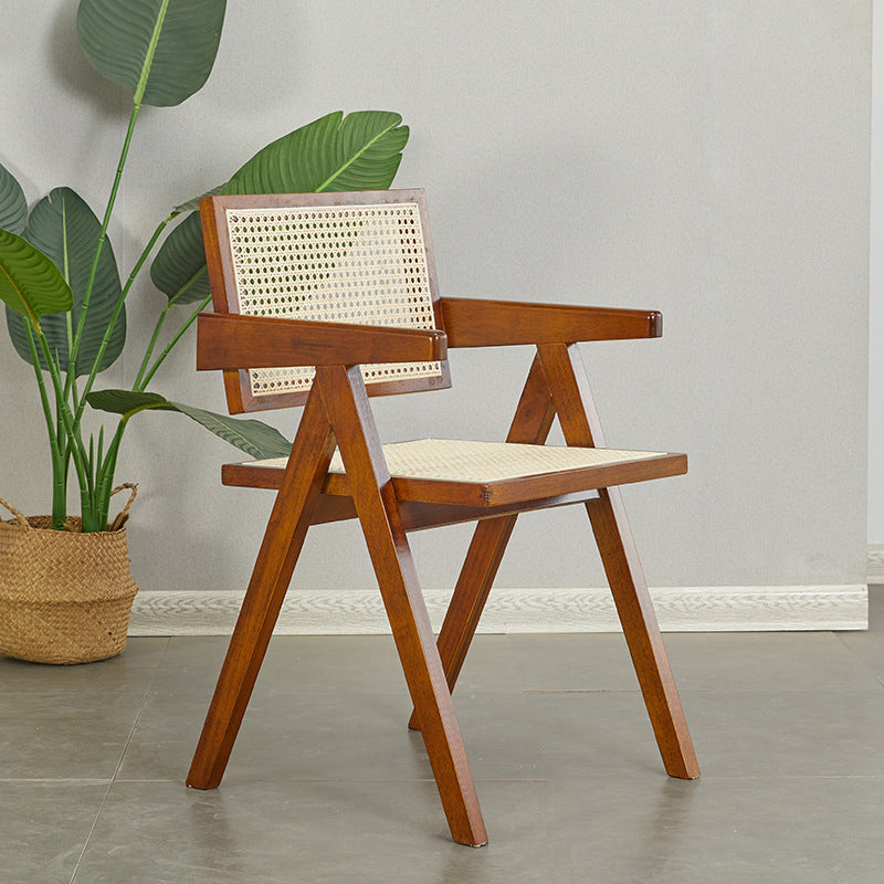 Silla de comedor de ratán moderna muebles laterales de comedor abiertos en acabado mate para brasserie